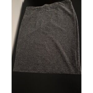 Modern Classic Express Skirt Sz XL NWT Silver Metallic Knit Pencil Stretch Lined